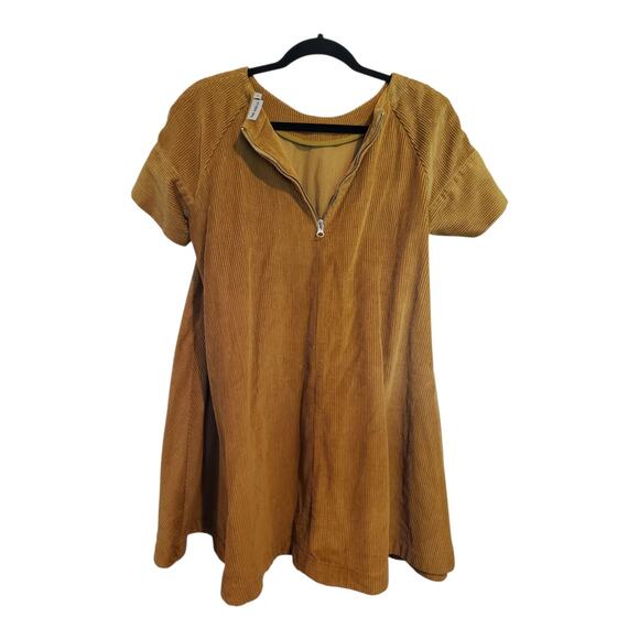 The Odells Anthropologie Corduroy Tent Mini Dress Size Small Cotton Tan Beige - Picture 8 of 12